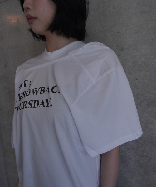 LCDC TM(エルシーディーシーティーエム)の「DRAPED LETTERING PRINT T-SHIRT(Tシャツ/カットソー・レディース・White/Navy・ONE SIZE)」の7枚目の写真