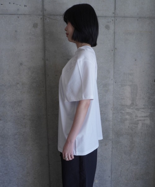 LCDC TM(エルシーディーシーティーエム)の「DRAPED LETTERING PRINT T-SHIRT(Tシャツ/カットソー・レディース・White/Navy・ONE SIZE)」の4枚目の写真