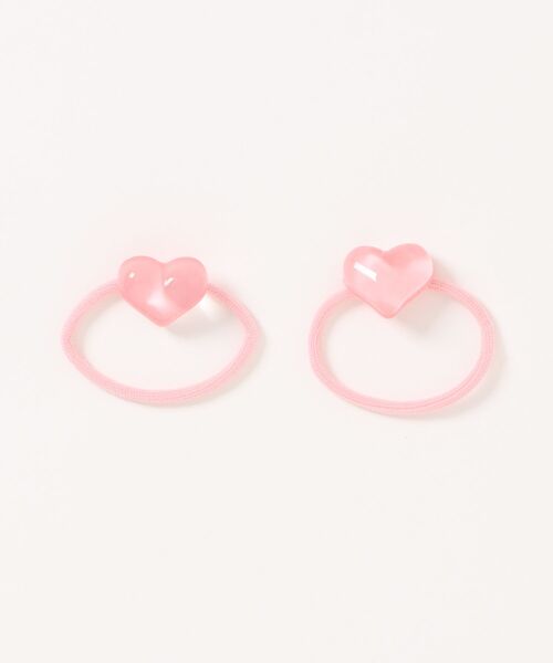 apres les cours(アプレレクール)の「クリアハートヘアゴム 2個セット(ヘアゴム・キッズ・サックスブルー/ピンク/ラベンダー・FREE)」の3枚目の写真