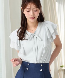 MISCH MASCH | 2026春夏新作 配色リボンダブルフレア袖ブラウス(シャツ/ブラウス)