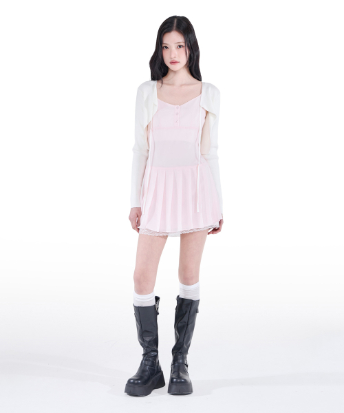 ALKI ALKA(アルキアルカ)の「Ribbed Ribbon Bolero (Ivory)(ニット/セーター・レディース・アイボリー・FREE)」の4枚目の写真