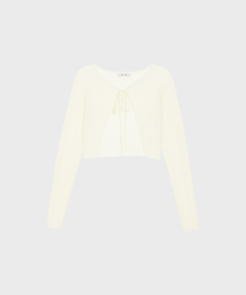 ALKI ALKA(アルキアルカ)の「Ribbed Ribbon Bolero (Ivory)(ニット/セーター・レディース・アイボリー・FREE)」の5枚目の写真