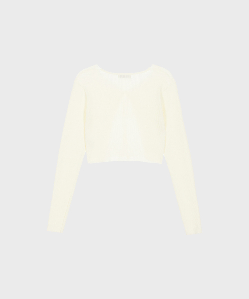 ALKI ALKA(アルキアルカ)の「Ribbed Ribbon Bolero (Ivory)(ニット/セーター・レディース・アイボリー・FREE)」の6枚目の写真