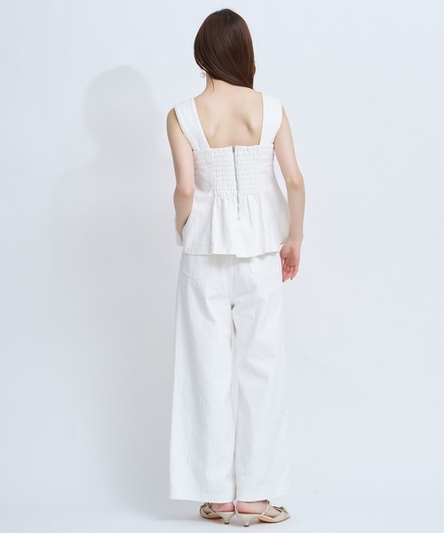 NOELA（ノエラ）の「デニムワイドパンツ（デニムパンツ・レディース・オフホワイト/ダークインディゴブルー・S/M）」の7枚目の写真