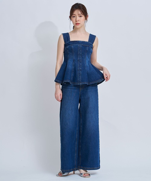 NOELA（ノエラ）の「デニムワイドパンツ（デニムパンツ・レディース・オフホワイト/ダークインディゴブルー・S/M）」の8枚目の写真