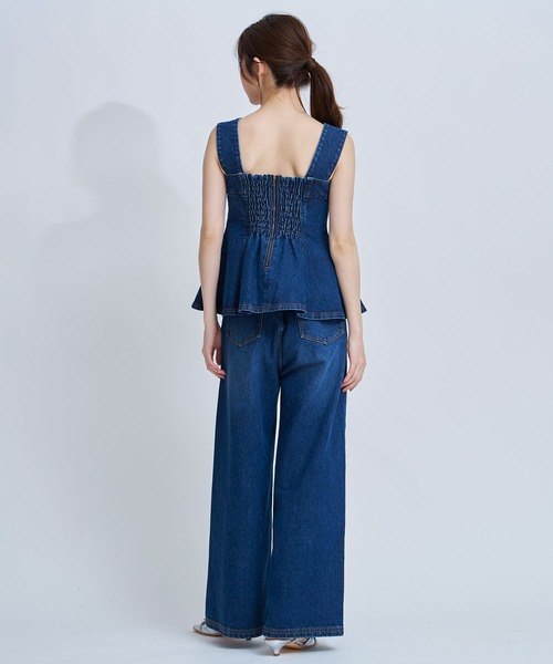 NOELA（ノエラ）の「デニムワイドパンツ（デニムパンツ・レディース・オフホワイト/ダークインディゴブルー・S/M）」の11枚目の写真