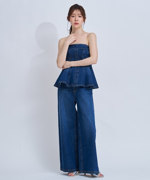 NOELA（ノエラ）の「デニムワイドパンツ（デニムパンツ・レディース・オフホワイト/ダークインディゴブルー・S/M）」の12枚目の写真