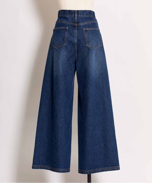 NOELA（ノエラ）の「デニムワイドパンツ（デニムパンツ・レディース・オフホワイト/ダークインディゴブルー・S/M）」の18枚目の写真