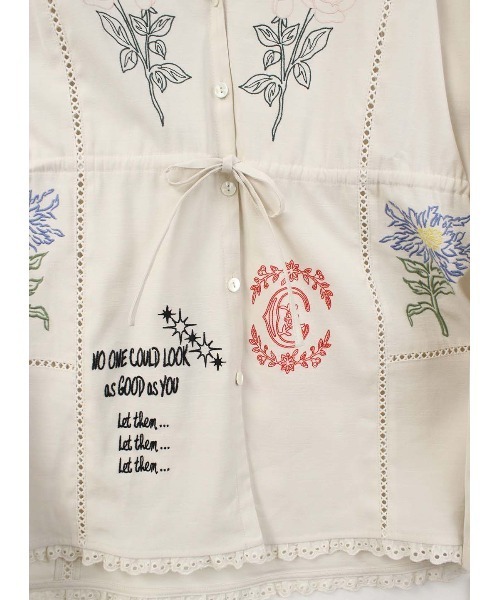 COEL（コエル）の「ヴィンテージ刺繍ブラウス（シャツ/ブラウス・レディース・ブラック/アイボリー・FREE）」の14枚目の写真