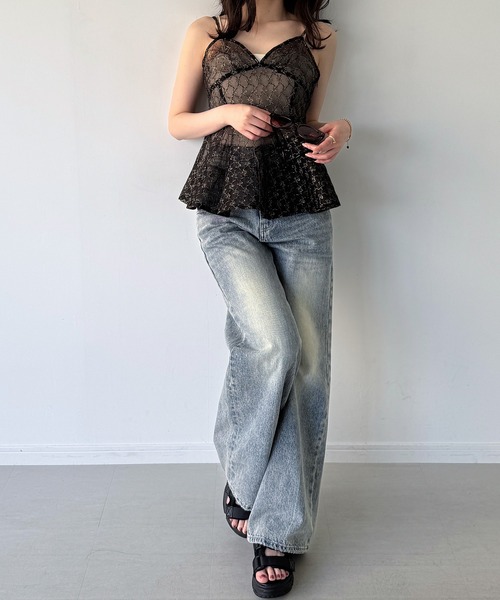 junoah(ジュノア)の「ラメ刺繍チュールキャミビスチェ(キャミソール・レディース・アイボリー/ネイビー/ブラック・LARGE/MEDIUM/SMALL)」の14枚目の写真