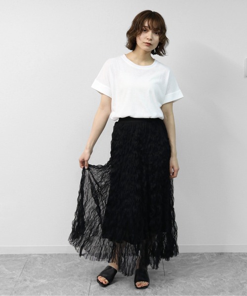 THE CELL.(ザセルドット)の「ウエーブレース ロングSK WAVE LACE LONG SKIRT(スカート・レディース・ブラック/アイボリー・FREE)」の21枚目の写真