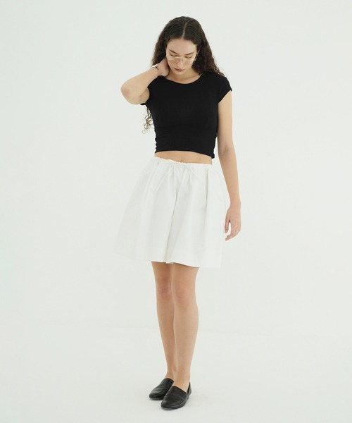 CLANE(クラネ)の「SOFT SHEER COMPACT TOPS(Tシャツ/カットソー・レディース・ミント/ブラック/ホワイト/グレー・2/1)」の6枚目の写真