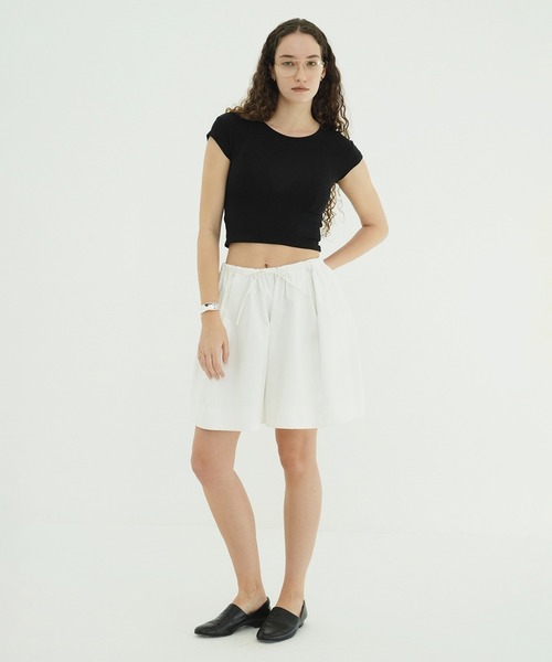 CLANE(クラネ)の「SOFT SHEER COMPACT TOPS(Tシャツ/カットソー・レディース・ミント/ブラック/ホワイト/グレー・2/1)」の7枚目の写真