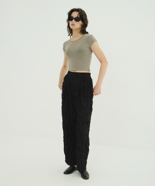 CLANE(クラネ)の「SOFT SHEER COMPACT TOPS(Tシャツ/カットソー・レディース・ミント/ブラック/ホワイト/グレー・2/1)」の11枚目の写真