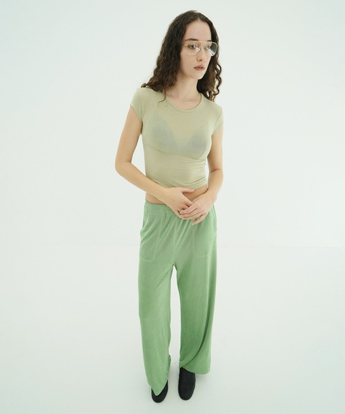 CLANE(クラネ)の「SOFT SHEER COMPACT TOPS(Tシャツ/カットソー・レディース・ミント/ブラック/ホワイト/グレー・2/1)」の14枚目の写真