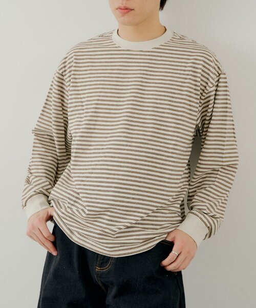Kastane（カスタネ）の「【ユニセックス/一部店舗限定】BM マルチボーダーロンT（Tシャツ/カットソー・レディース・ホワイト/オレンジ/グレー・FREE）」の2枚目の写真