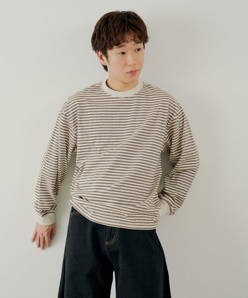 Kastane（カスタネ）の「【ユニセックス/一部店舗限定】BM マルチボーダーロンT（Tシャツ/カットソー・レディース・ホワイト/オレンジ/グレー・FREE）」の16枚目の写真