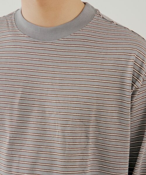 Kastane（カスタネ）の「【ユニセックス/一部店舗限定】BM マルチボーダーロンT（Tシャツ/カットソー・レディース・ホワイト/オレンジ/グレー・FREE）」の6枚目の写真