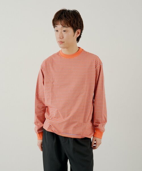 Kastane（カスタネ）の「【ユニセックス/一部店舗限定】BM マルチボーダーロンT（Tシャツ/カットソー・レディース・ホワイト/オレンジ/グレー・FREE）」の8枚目の写真