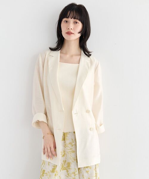 YECCA VECCA（イェッカヴェッカ）の「2wayスクエアノースリーブニット（ニット/セーター・レディース・ネイビー/アイボリー/グレイッシュベージュ/ブラウン・FREE）」の7枚目の写真