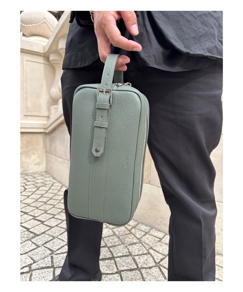 SOLATINA(ソラチナ)の「SOLATINA ソラチナ international ser. ソフトシュリンクレザースクエアセカンドバッグ 大サイズ(クラッチバッグ・メンズ・ブラック/ネイビー/カーキ/ライトブラウン/チョコ・FREE)」の10枚目の写真