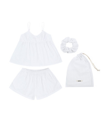 LAZYZ（レイジジ）の「ショートシエスタパジャマスクランチポーチセット（4色展開）（ルームウェア/パジャマ）」