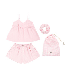 LAZYZ（レイジジ）の「ショートシエスタパジャマスクランチポーチセット（4色展開）（ルームウェア/パジャマ）」