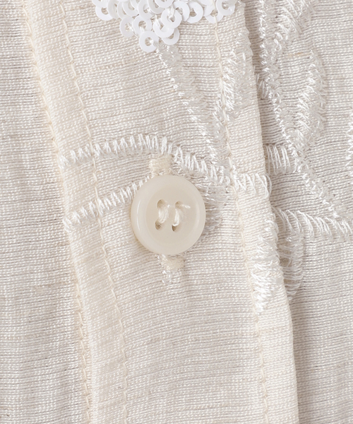 B.C STOCK(ベーセーストック)の「手洗い可 / スパンコール刺繍シャツ(シャツ/ブラウス・レディース・ブラウン/アイボリー・FREE)」の7枚目の写真