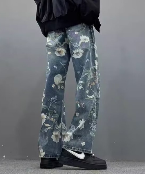 link lot(リンクロット)の「総柄花柄プリントワイドデニムパンツ(デニムパンツ・メンズ・ブルー/ブラック・L/M)」の10枚目の写真