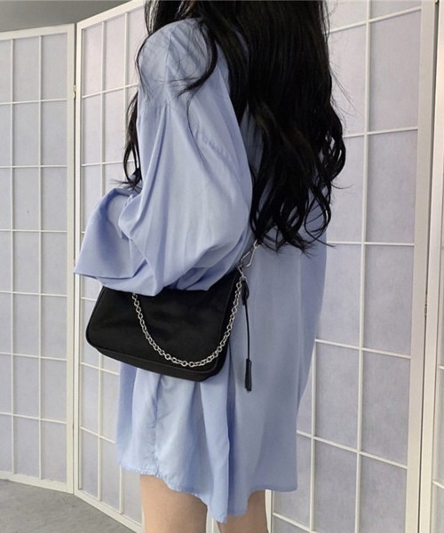 Miniministore(ミニミニストア)の「シャツブラウス ゆったり トップス 長袖(シャツ/ブラウス・レディース・ブルー/ホワイト・FREE)」の6枚目の写真