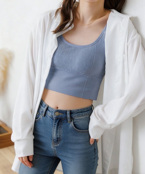 Miniministore(ミニミニストア)の「シャツブラウス ゆったり トップス 長袖(シャツ/ブラウス・レディース・ブルー/ホワイト・FREE)」の14枚目の写真