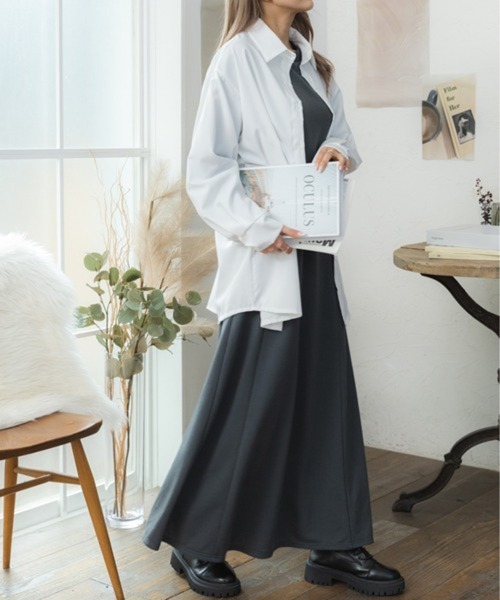 Miniministore(ミニミニストア)の「シャツブラウス ゆったり トップス 長袖(シャツ/ブラウス・レディース・ブルー/ホワイト・FREE)」の18枚目の写真