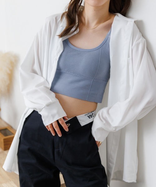 Miniministore(ミニミニストア)の「シャツブラウス ゆったり トップス 長袖(シャツ/ブラウス・レディース・ブルー/ホワイト・FREE)」の22枚目の写真