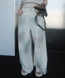 Ameri | WIDE SIDE TUCK PAINT DENIM PANTS(デニムパンツ)