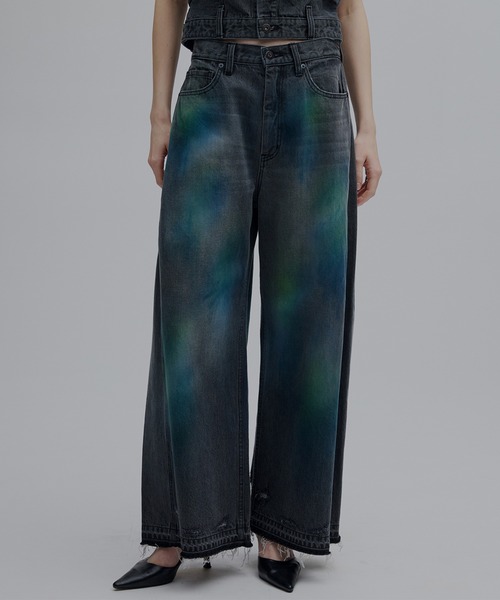 26インチ PANTS DENIM DAMAGE WIDE Ameri WRAP PANTS WIDE DENIM パンツ