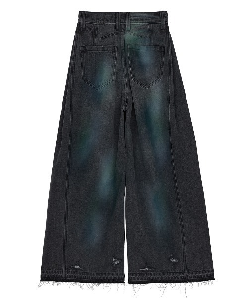 WIDE SIDE TUCK PAINT DENIM PANTS（デニムパンツ）｜Ameri（アメリ