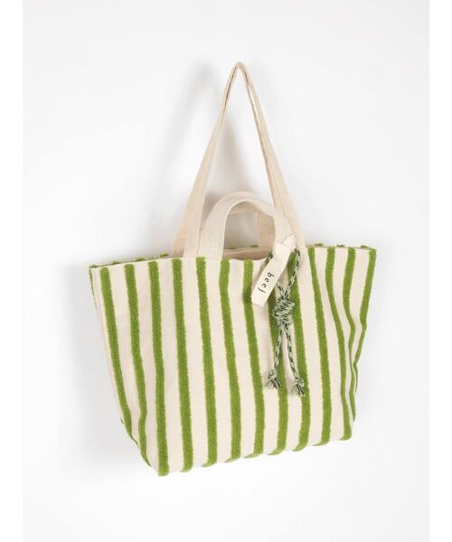 FIKA.（フィーカ）の「Loop embroidered stripe bag（トートバッグ・レディース・グリーン系その他3/ブラック/ダークブラウン・FREE）」の9枚目の写真