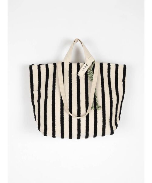 FIKA.（フィーカ）の「Loop embroidered stripe bag（トートバッグ・レディース・グリーン系その他3/ブラック/ダークブラウン・FREE）」の4枚目の写真