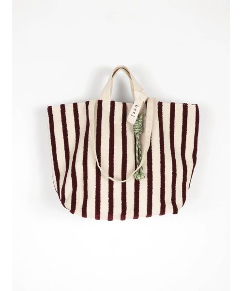 FIKA.（フィーカ）の「Loop embroidered stripe bag（トートバッグ・レディース・グリーン系その他3/ブラック/ダークブラウン・FREE）」の6枚目の写真