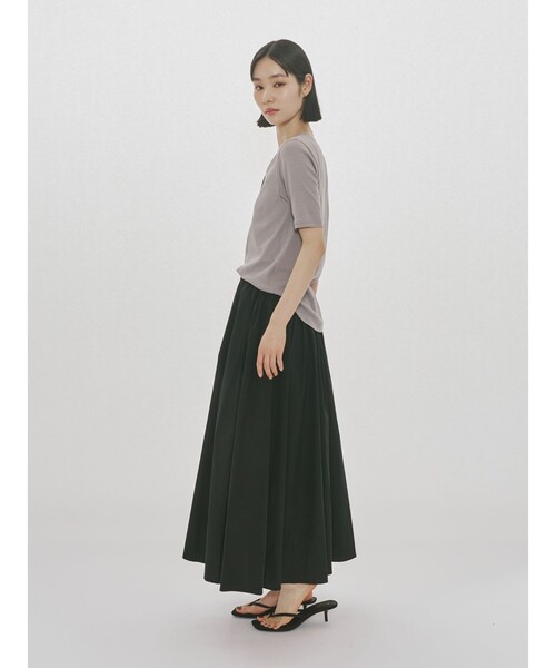 MIDIUMISOLID(ミディウミソリッド)の「MIDIUMISOLID for Ladies タックドギャザーボリュームスカート(スカート・レディース・ブラック/チャコールグレー/ブルー・FREE)」の8枚目の写真