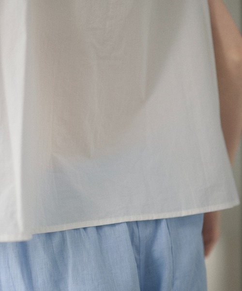 LAULEN（ローレン）の「cotton double gather ribbon blouse /コットンダブルギャザーリボンブラウス（シャツ/ブラウス・レディース・イエロー/ホワイト/ブルー・FREE）」の14枚目の写真
