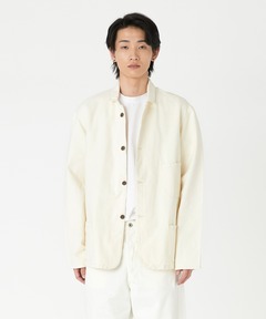 Women's Cotton Drill Collarless Short Jacket（ノーカラージャケット