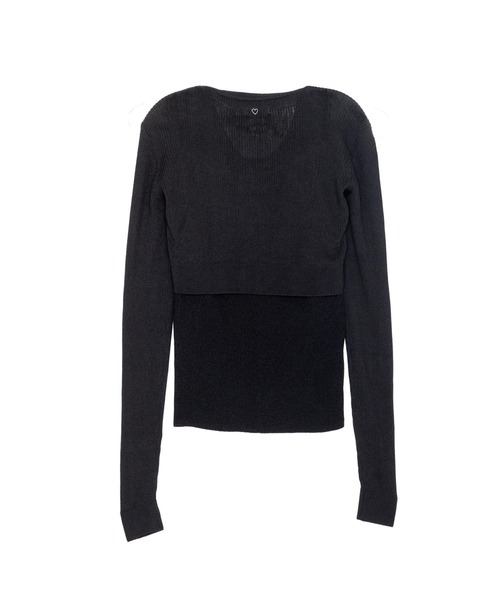 BASICKS(ベイシックス)の「Layered Rib Knit(ニット/セーター・レディース・ブラック・X-SMALL)」の2枚目の写真