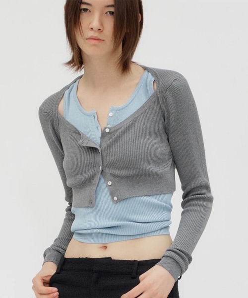 BASICKS(ベイシックス)の「Layered Rib Knit(ニット/セーター・レディース・ブラック・X-SMALL)」の3枚目の写真