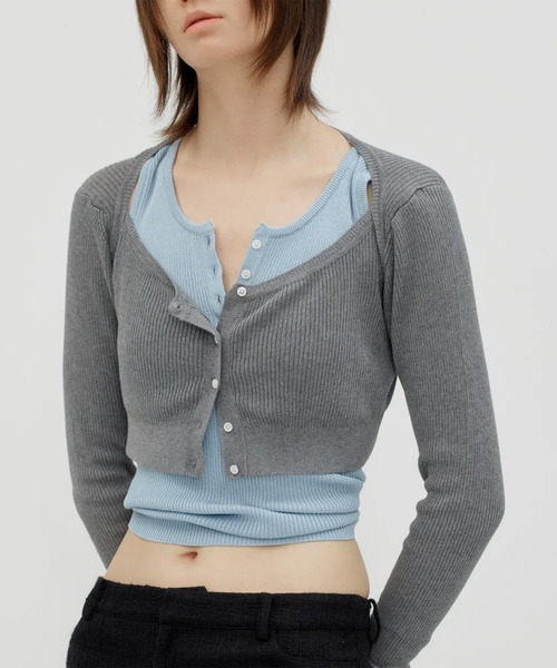 BASICKS(ベイシックス)の「Layered Rib Knit(ニット/セーター・レディース・ブラック・X-SMALL)」の4枚目の写真