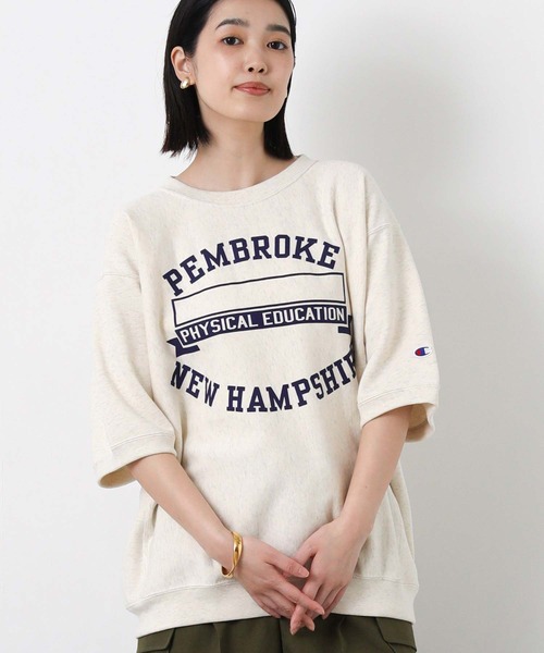 Champion(チャンピオン)の「チャンピオンロゴ裏毛カットソー(Tシャツ/カットソー・レディース・オートミール/ネイビー/グレー・M)」の3枚目の写真