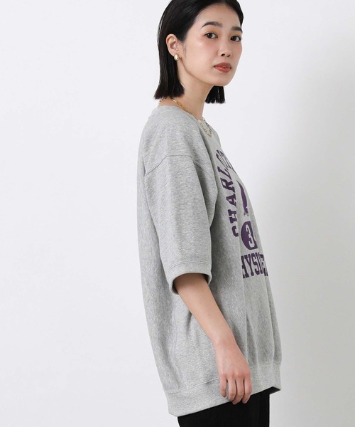 Champion(チャンピオン)の「チャンピオンロゴ裏毛カットソー(Tシャツ/カットソー・レディース・オートミール/ネイビー/グレー・M)」の9枚目の写真