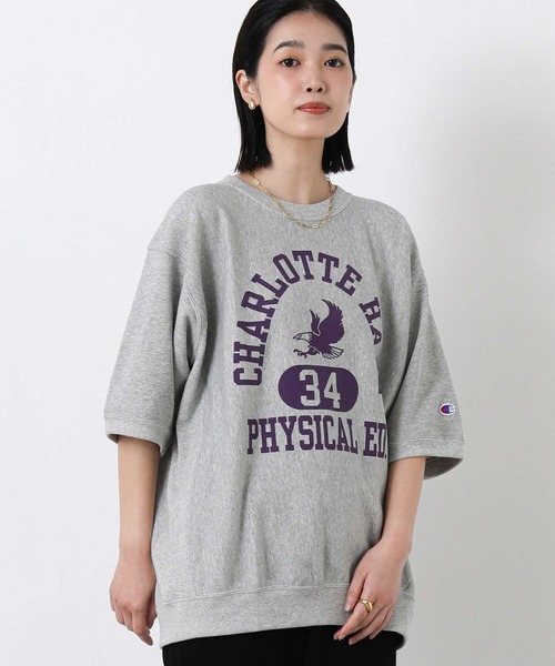 Champion(チャンピオン)の「チャンピオンロゴ裏毛カットソー(Tシャツ/カットソー・レディース・オートミール/ネイビー/グレー・M)」の11枚目の写真