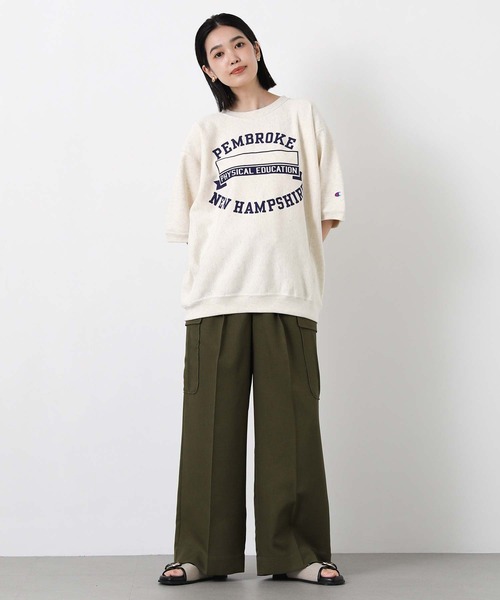 Champion(チャンピオン)の「チャンピオンロゴ裏毛カットソー(Tシャツ/カットソー・レディース・オートミール/ネイビー/グレー・M)」の12枚目の写真