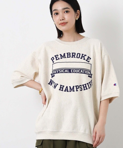 Champion(チャンピオン)の「チャンピオンロゴ裏毛カットソー(Tシャツ/カットソー・レディース・オートミール/ネイビー/グレー・M)」の16枚目の写真